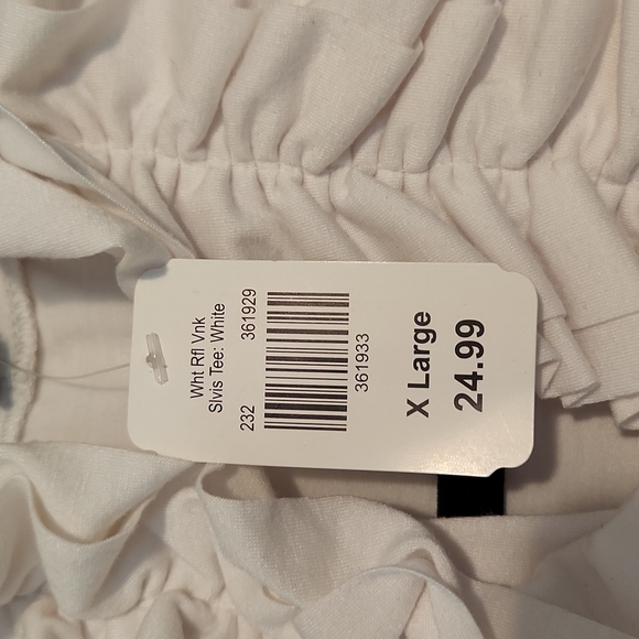 White Ruffle Sleeveless Tee XL - Picture 4 of 4